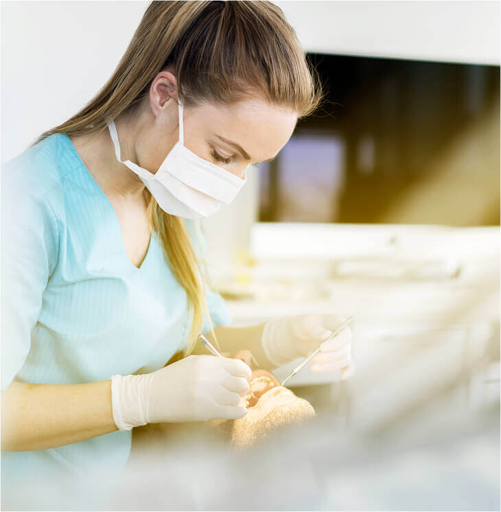 dentist working on patient